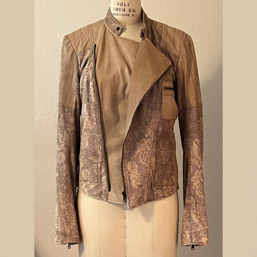 Designer Leather Jacket Tan - Picture 7 of 10